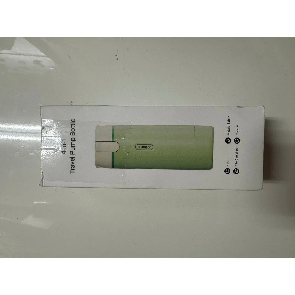 4-in-1 Travel Pump Bottle TSA Compliant Refillable Toiletry Dispenser Green